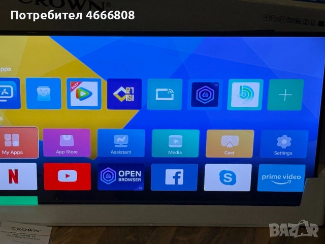 Телевизор Crown 43JQ71UAW, 43 inch, SMART TV, QLED, 3840x2160 UHD-4K, Frameless, PVR, Android, снимка 2 - Телевизори - 52629995