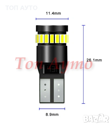 LED крушки T10 / W5W CANBUS Канбус Без Грешки Супер Ярки 12V, снимка 4 - Аксесоари и консумативи - 53985474
