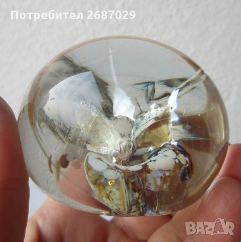 Преспапиета: преспапие стъкло с пеперуда, месинг велосипедист, заек оникс, синьо стъкло, снимка 2 - Колекции - 29576162