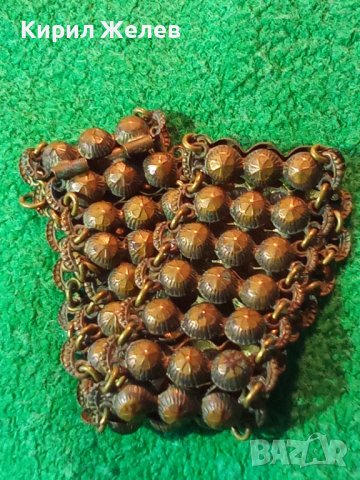 19 ВЕК ВЪЗРОЖДЕНСКА БРОНЗОВА ОРНАМЕНТИРАНА ЕТНОГРАФСКА ГРИВНА МАЙСТОРСКА РАБОТА НАКИТ за НОСИЯ 25319, снимка 3 - Антикварни и старинни предмети - 34806247