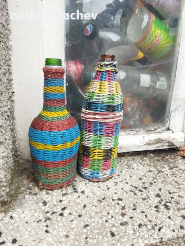 Плетени шишета за декорация на вашата градина , снимка 7 - Декорация за дома - 38750450