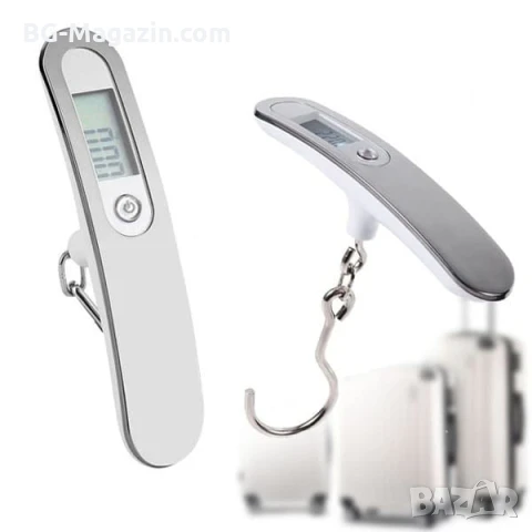 Преносим електронен ръчен кантар за самолетен багаж куфар чанта дигитален храна риболов до 50кг, снимка 4 - Везни - 50921383