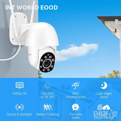 1080P 2MP IP PTZ Безжична Охранителна Камера  Пълноцветно нощно виждане YCC365 Plus APP, снимка 10 - IP камери - 52062710
