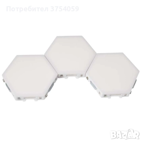 Комплект от 3 броя Модулен TOUCH LED панел тип „Honeycomb", снимка 4 - Лампи за стена - 52385495