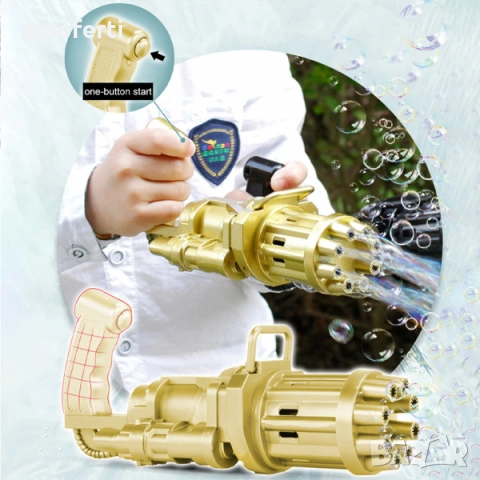 🫧 Автоматичен Пистолет за Сапунени Балони (Bubble Gun) с LED Светлини – Детска Играчка, снимка 4 - Други - 52552732