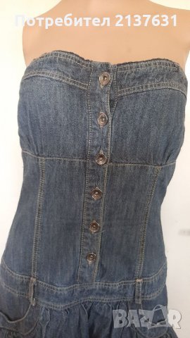 Дамска КЪСА  ДЪНКОВА РОКЛЯ  - Размер S , снимка 3 - Рокли - 33705679