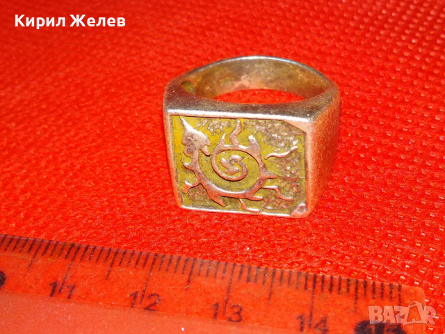 ВЕЛИКОЛЕПЕН ХУДОЖЕСТВЕНО ОРНАМЕНТИРАН МАСИВЕН СРЕБЪРЕН ПРЪСТЕН СРЕБРО 925 РЪЧНА АРТ ИЗРАБОТКА 43763, снимка 6 - Пръстени - 44613103