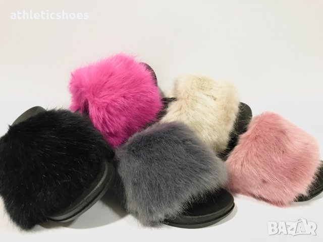 Дамски чехли с бежов пух, снимка 2 - Чехли - 31934586