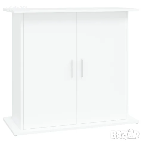 vidaXL Поставка за аквариум, бяла, 81x36x73 см, инженерно дърво