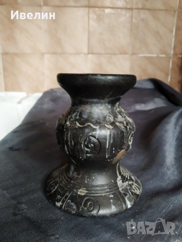 стар керамичен свещник с маркировка, снимка 2 - Антикварни и старинни предмети - 29218164