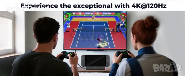 Преносима ТВ докинг станция за Nintendo Switch 2 – 4K@120Hz HDMI, снимка 3 - Аксесоари - 55921667