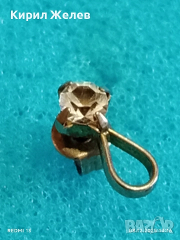 Дамска сребърна обеца с чист планински кристал 50175, снимка 5 - Обеци - 52686329