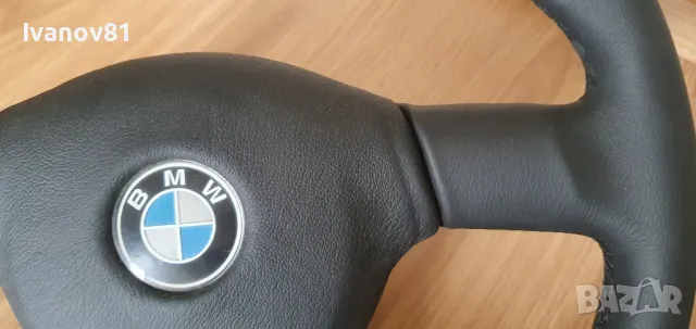 Bmw E30 M3 EVO 89' Sport Steering Wheel small 370mm Full Leather 2226086 м волан бмв е30 KBA 70121, снимка 2 - Части - 49333343