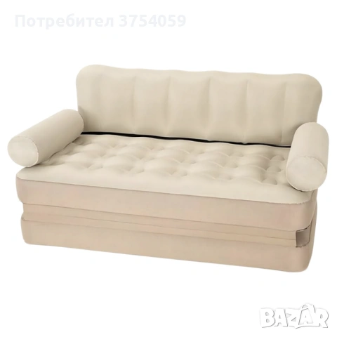 Двоен надуваем матрак с разтегателен диван за спане, снимка 4 - Дивани и мека мебел - 53075488