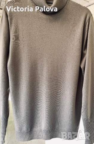 Луксозен италиански пуловер LE TRICOT PERUGIA от фин меринос цвят мляко с кафе, снимка 5 - Блузи с дълъг ръкав и пуловери - 52158453