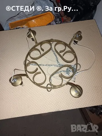 Стар метален полюлей , снимка 3 - Декорация за дома - 49700559