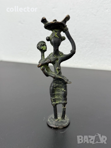Индийска бронзова племенна фигура. №7497, снимка 4 - Антикварни и старинни предмети - 52064181