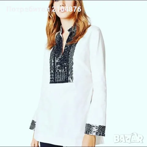 Дамска риза / туника памук с пайети TORY BURCH р-р XS/0, снимка 3 - Ризи - 48523392