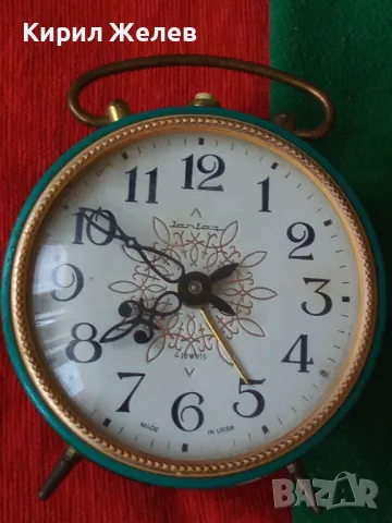 JANTAR MADE in USSR Стар РУСКИ БУДИЛНИК МЕХАНИЧЕН НАСТОЛЕН ЧАСОВНИК ЯНТАР СССР 43687, снимка 18 - Антикварни и старинни предмети - 44466351