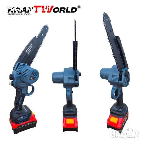 3в1 Акумулаторен Градински Комплект KraftWorld – Резачка с омасляване, Ножица и Телескопичен Прът, снимка 7 - Други инструменти - 51066159