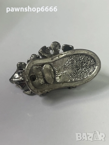 Сребърна брошка 800 проба , снимка 3 - Колиета, медальони, синджири - 52322330