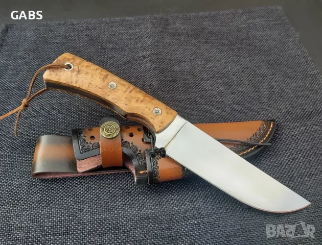 Масивен ловен нож с кожена кания,фултанг, снимка 5 - Ножове - 49294968