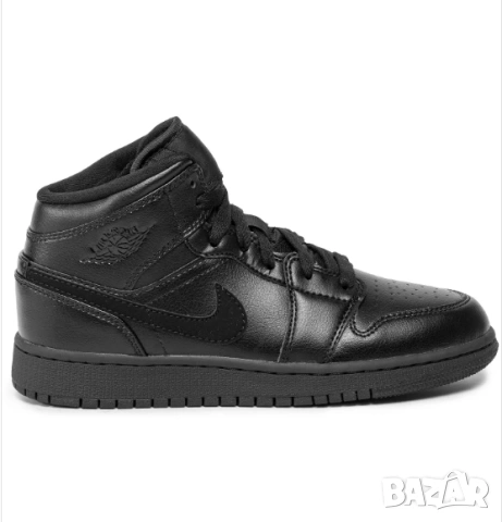Nike Air Jordan 1 Mid GS "Deep Black" номер 39 оригинални маратонки , снимка 4 - Детски маратонки - 54152203