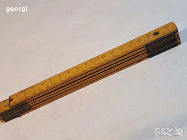 стар дървен дърводелски метър   4/6, снимка 4 - Антикварни и старинни предмети - 49072779