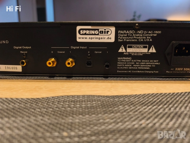 Parasound D/AC 1500 – легендарен DAC с PCM63-K, мод от Slaudio, снимка 4 - Аудиосистеми - 51637923