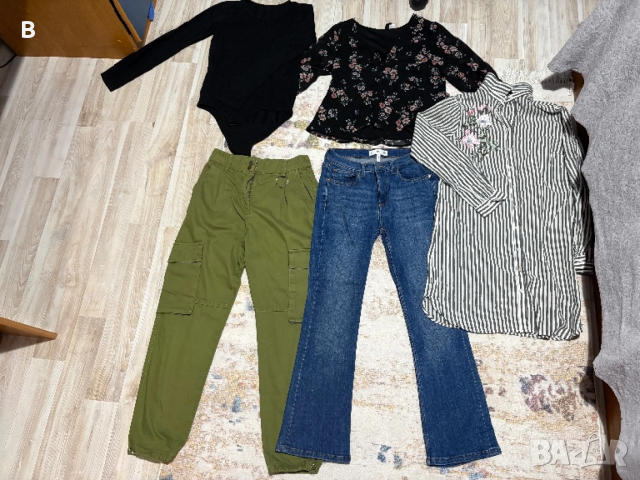 Комплект дънки + панталони + блузи размер S