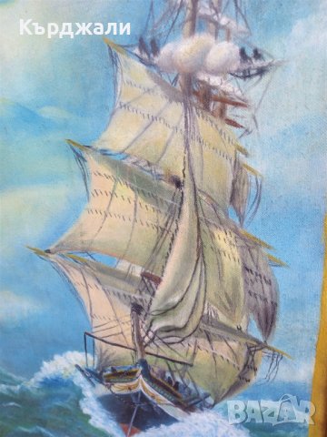 Стара Българска Картина "Марко Поло на Път" 1950-те, снимка 2 - Картини - 31028362