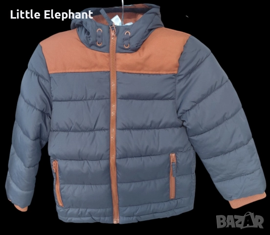 Зимно яке за 4-5 годишно момченце кафяво и тъмно синьо,два джоба/ново