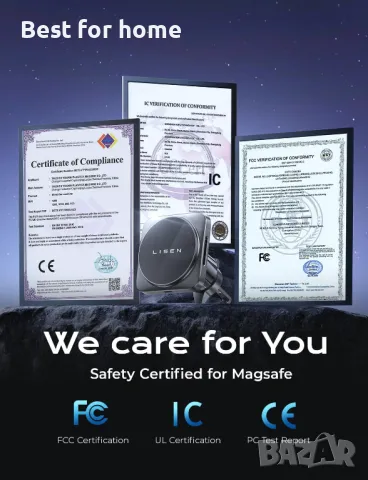 Магнитно бързо зарядно/ стойка за телефон от М6 15W , снимка 11 - Зарядни за кола - 48821616