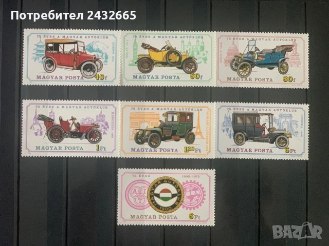 997. Унгария 1975 = “ Транспорт. Стари модели автомобили. 75 г. Унгарски автомобилен клуб ”,**,MNH