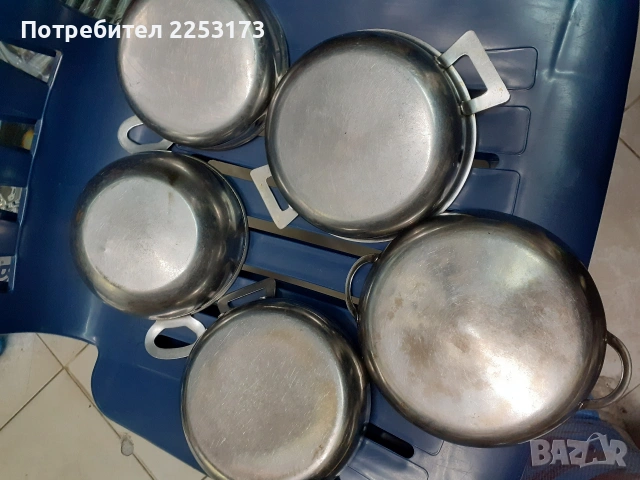 Нерж.купички,тиган,солница, сосиера,сладолед, снимка 8 - Прибори за хранене, готвене и сервиране - 45021593