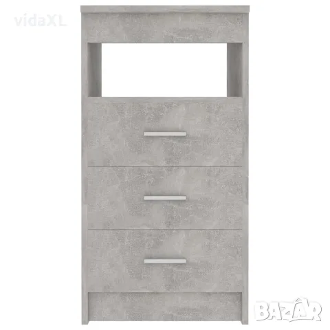 vidaXL Шкаф с чекмеджета бетонно сив 40x50x76 см инженерна дървесина, снимка 4 - Шкафове - 56147750