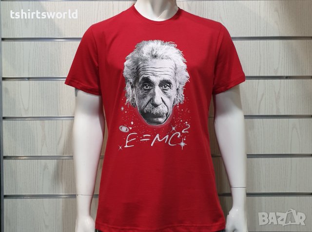 Нова мъжка тениска с трансферен печат Алберт Айнщайн, снимка 5 - Тениски - 34963916