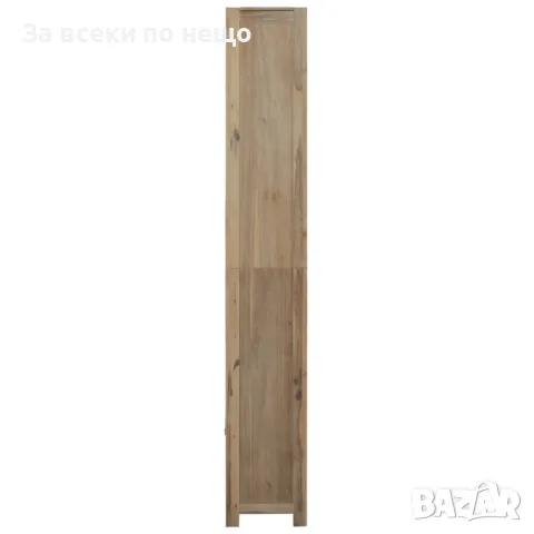 Библиотека със 7 рафта, 80x30x200 см, акациево дърво масив, снимка 5 - Секции и витрини - 48050300