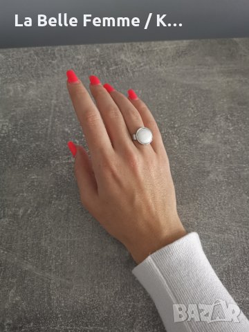 Пръстен от медицинска стомана със седеф, снимка 3 - Пръстени - 34981574