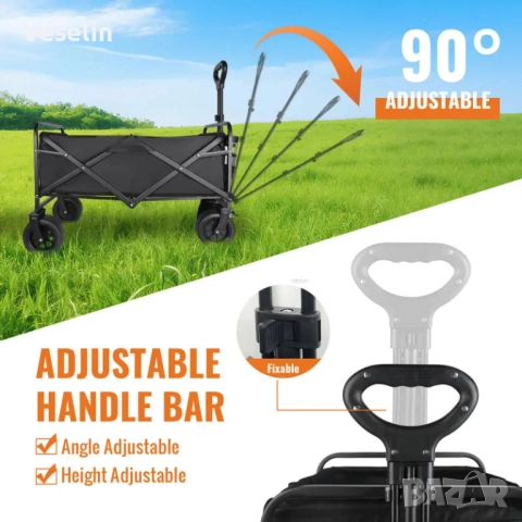 Сгъваема транспортна количка за пикник, плаж, къмпинг, градина, пазар и др., снимка 2 - Други - 51915741