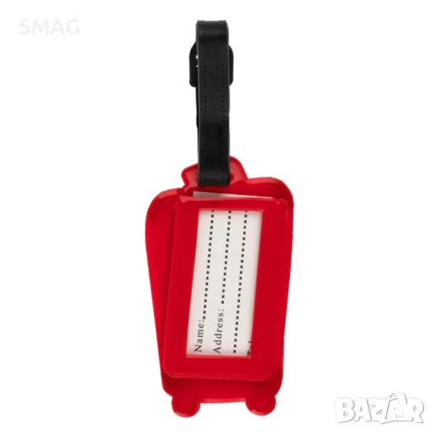 Етикет за куфар червен силиконов 5.5x14см_1236385, снимка 2 - Други - 52305508