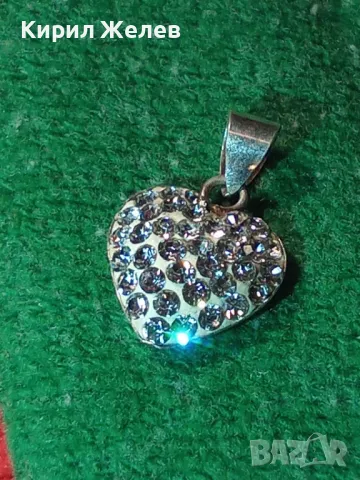СЪРЦЕВИДЕН СРЕБЪРЕН МЕДАЛЬОН СРЕБРО 925 с БЯЛ ЕМАЙЛ и ИСКРЯЩИ КРИСТАЛИ 46792, снимка 11 - Колиета, медальони, синджири - 46427547