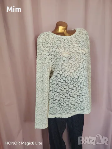 XL Черен сатенен панталон, 2/3XL Бяла дантелена блуза, 2XL дантелена блуза в екрю, снимка 11 - Блузи с дълъг ръкав и пуловери - 56170976