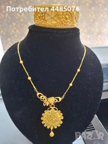 ЗЛАТЕН ДАМСКИ КОМПЛЕКТ 22К ., снимка 15 - Бижутерийни комплекти - 51024881