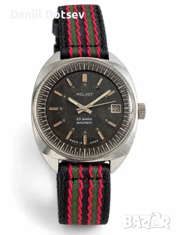 Vintage Poljot Automatic 23 Jewels – СССР – датник – ~39 мм – Made in USSR, снимка 2 - Мъжки - 56175679