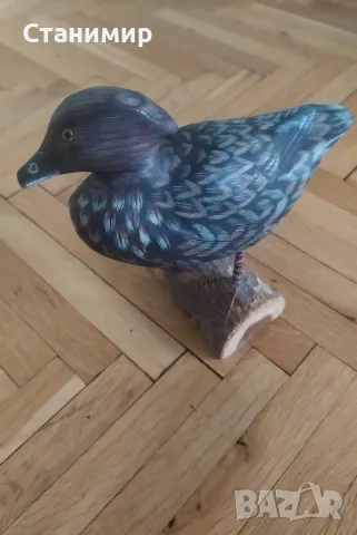 Дървена патица на стойка, снимка 2 - Декорация за дома - 48367616