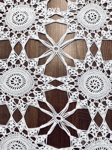 Прекрасна дълга покривка ръчно плетиво, снимка 8 - Покривки за маси - 38969277