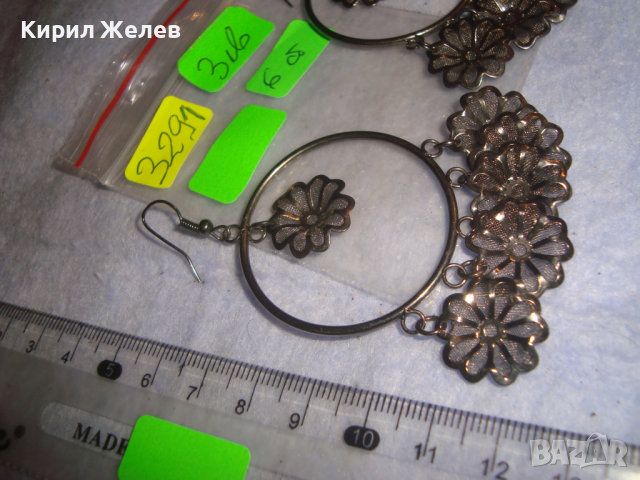 КРАСИВИ ФЛОРАЛНИ ФЕШЪН АРТ ОБЕЦИ МЕТАЛНИ ЛАКИРАНИ ВЕЧЕРЕН НАКИТ 3291, снимка 3 - Обеци - 36512727