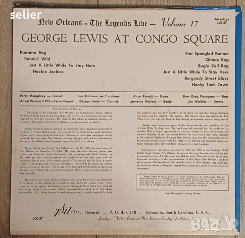 George Lewis' Ragtime Jazz Band ‎– At Congo Square Издание 🇺🇸 USA  Стил:Jazz Ragtime Състояние на , снимка 2 - Грамофонни плочи - 53370809