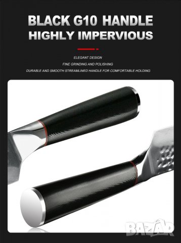 Професионален Нож от Дамаска стомана., снимка 8 - Прибори за хранене, готвене и сервиране - 19186192